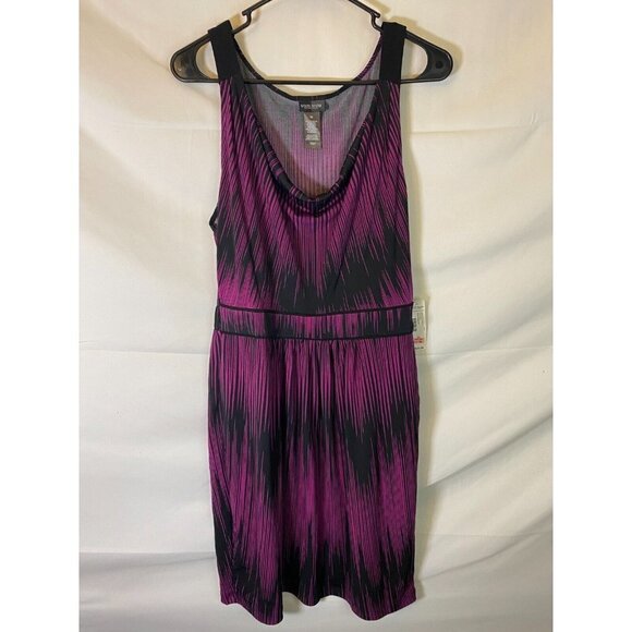 NEW NWT BISOU BISOU WOMENS SIZE 10 DRESS PURPLE SLEEVELESS FIT FLARE * - Picture 1 of 3